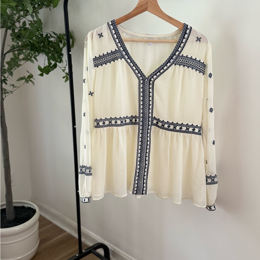 Stella & Dot Embroidered Blouse